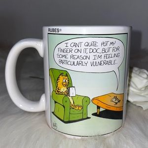 Rubes “…Feeling Vulnerable” Cat and Mouse Mug